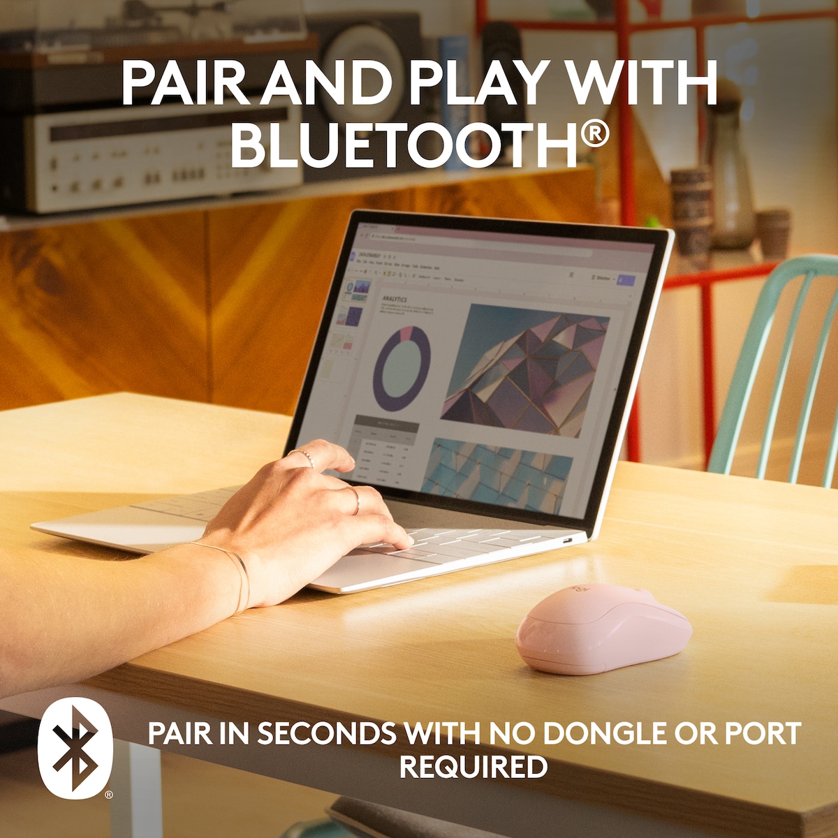 Logitech M240 Silent Bluetooth trådløs datamus (rose)