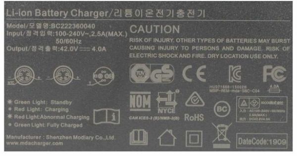 BH eMotion Oplader, 36V