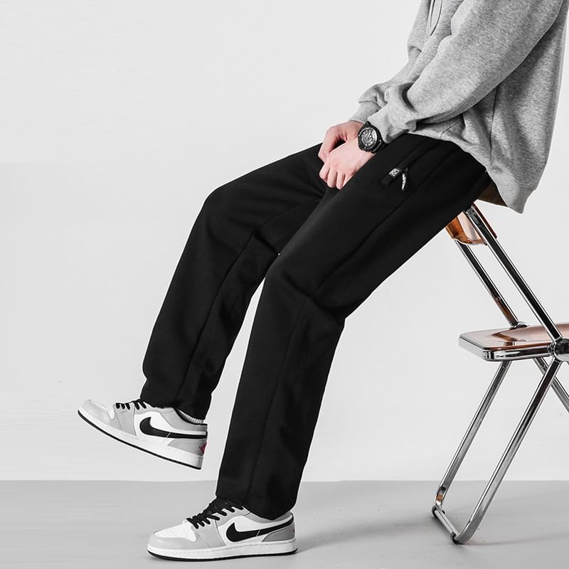 BEAUGALL - Effen joggingbroek met rechte pijpen