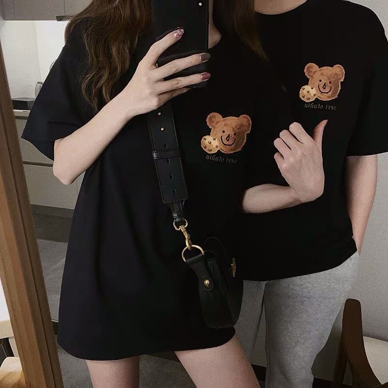 Yupina - Koppels matchend T-shirt met korte mouwen en berenprint
