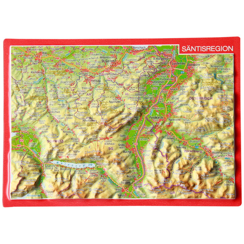 Georelief 3D Reliefpostkarte Säntisregion