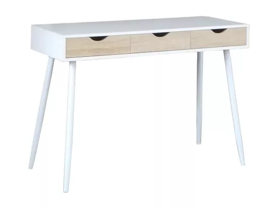 Bureau FLORIDA scandinave 3 tiroirs coloris blanc