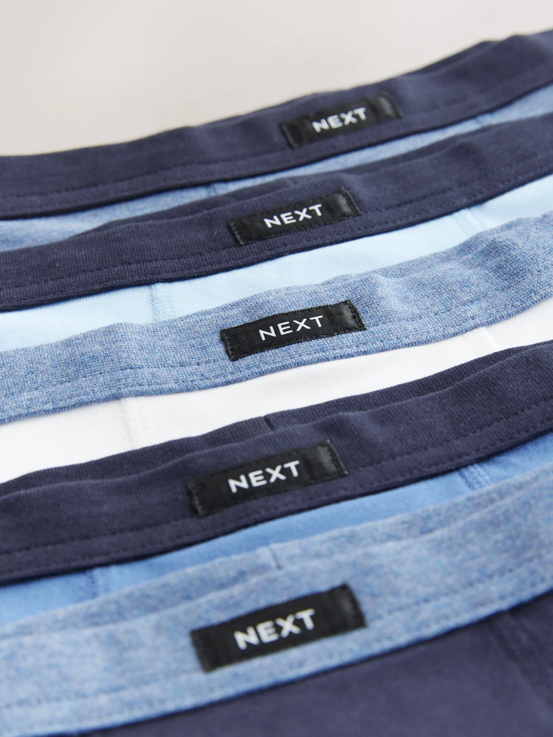 Blauw - Set van 5 boxershorts met zachte tailleband (1,5-16 jr)