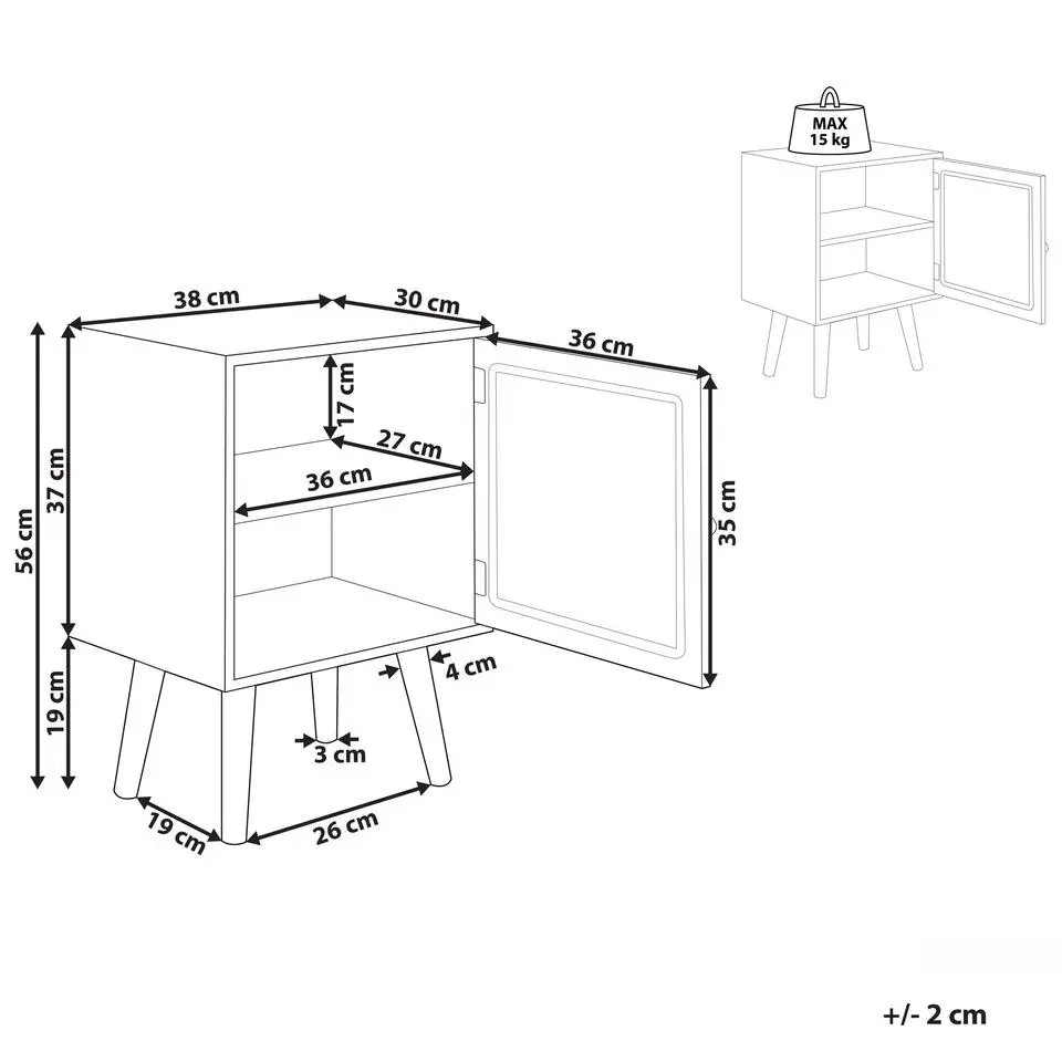 ALMO - Nachtkastje - Lichte houtkleur - MDF