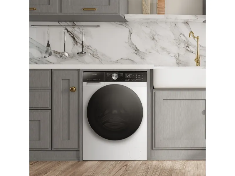 Hisense Vaskemaskine - WF5S1045BW BK040, Front-læsning, 10,5 kg, B, 72 dB, 1400 rpm, A