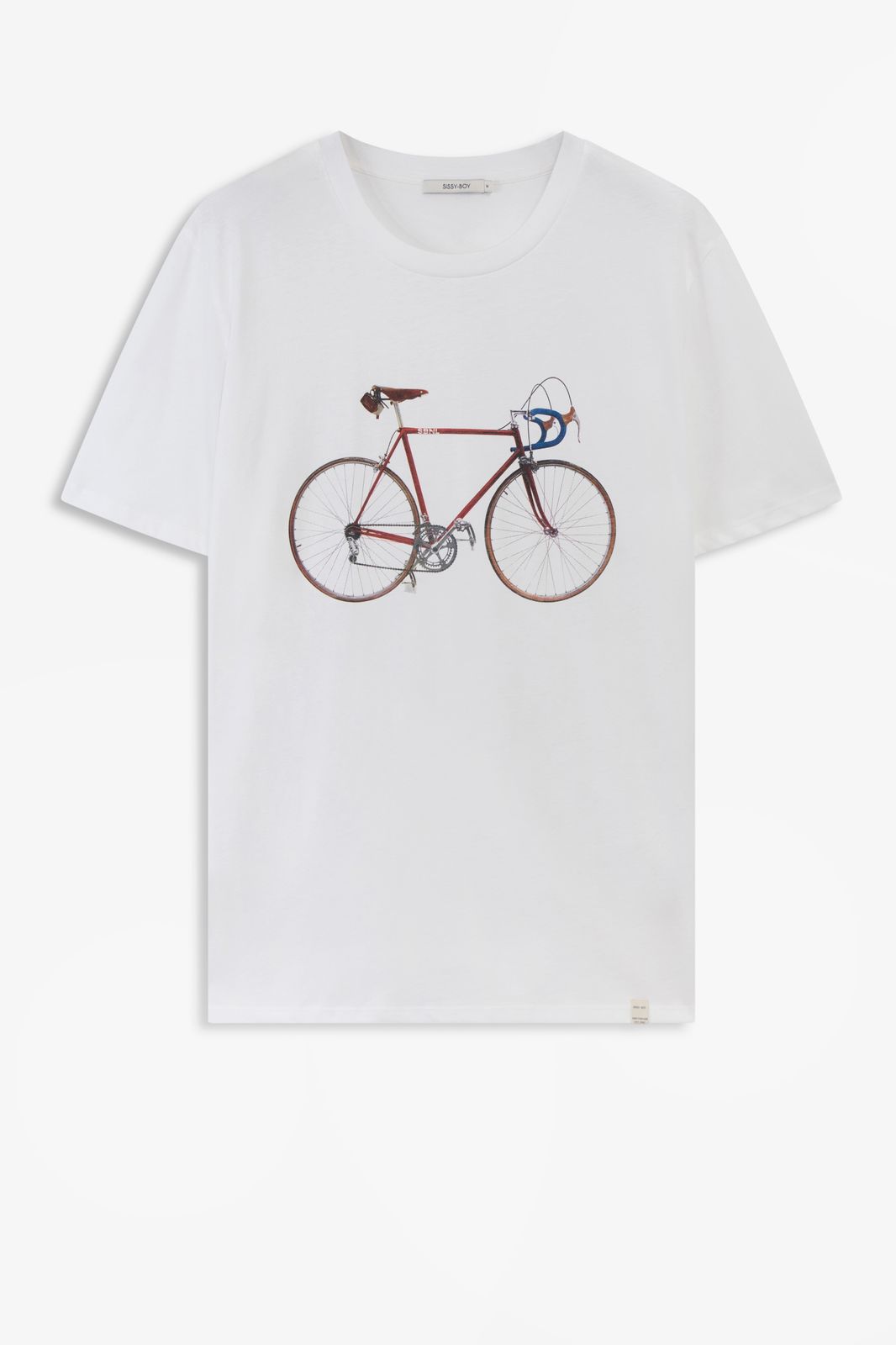 Wit T-shirt met fiets