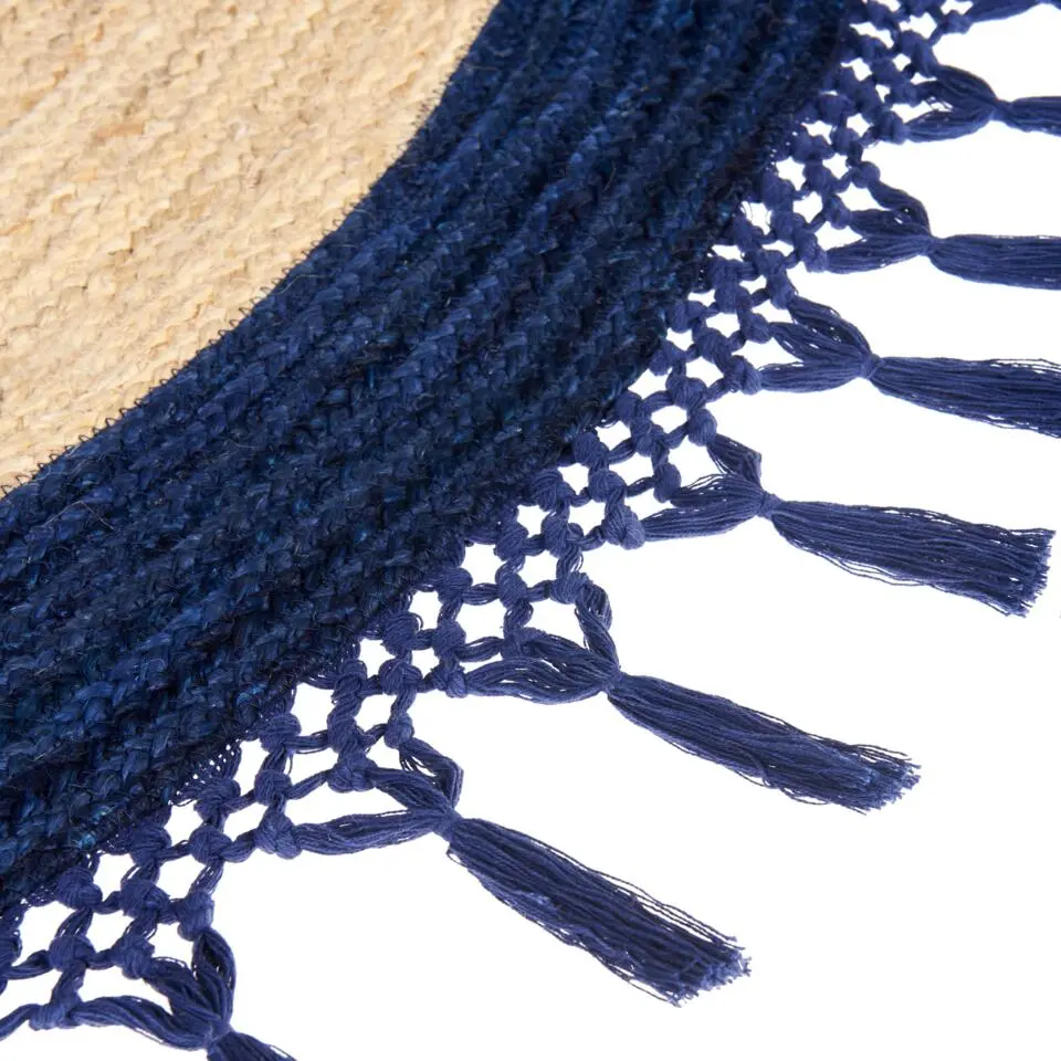 MARTS - Vloerkleed - Donkerblauw - 200 cm - Jute