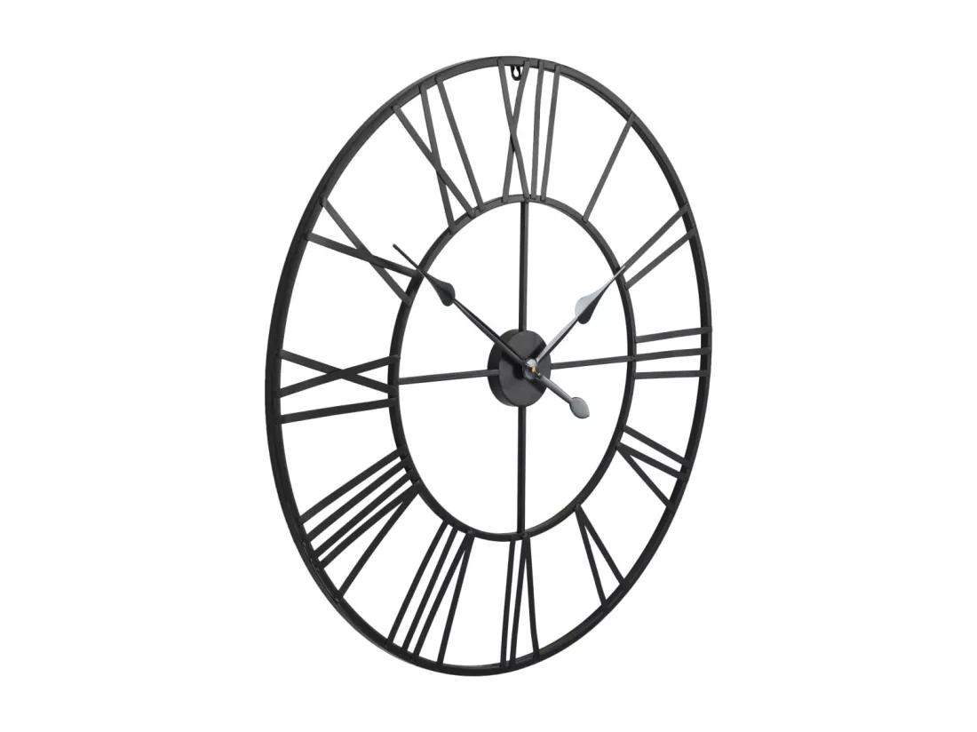 Horloge murale vintage avec mouvement à quartz Métal 80 cm XXL