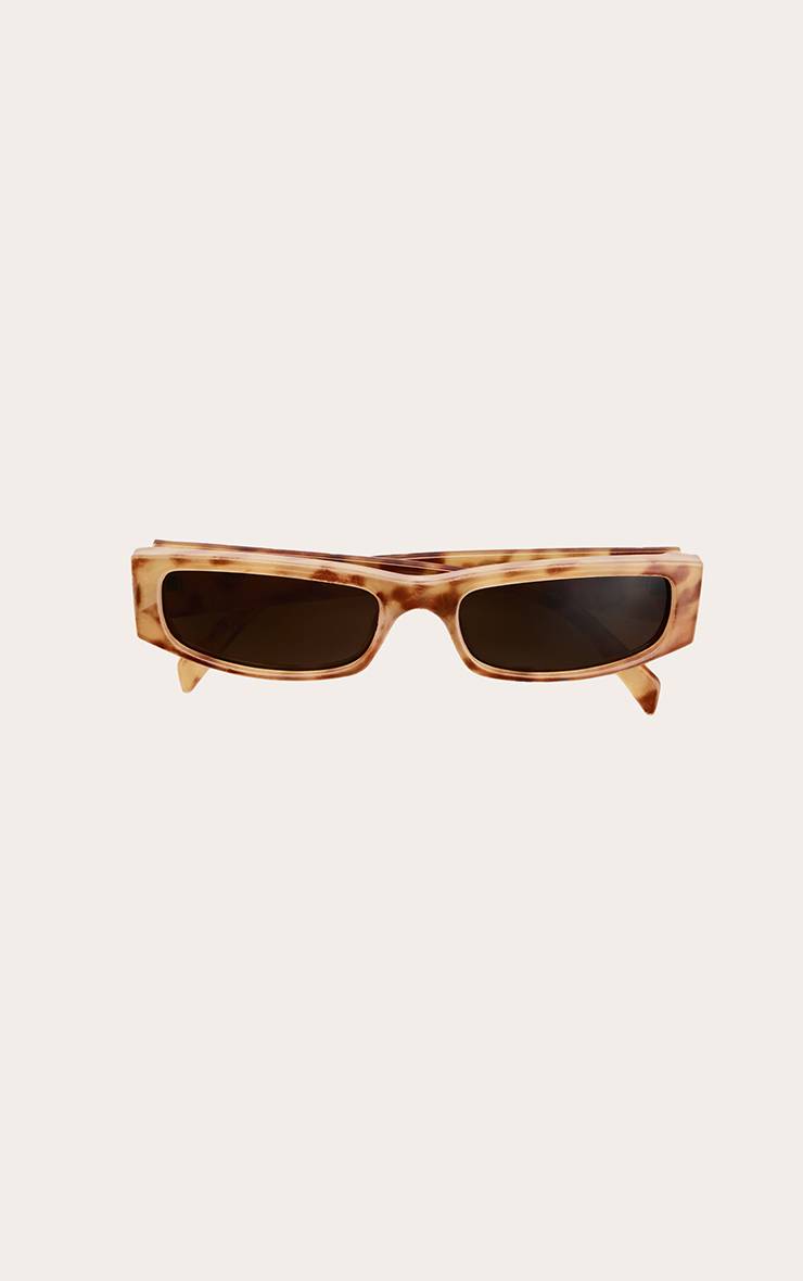 Tortoiseshell Lunettes De Soleil Rectangulaires À Verres Dégradés Miel