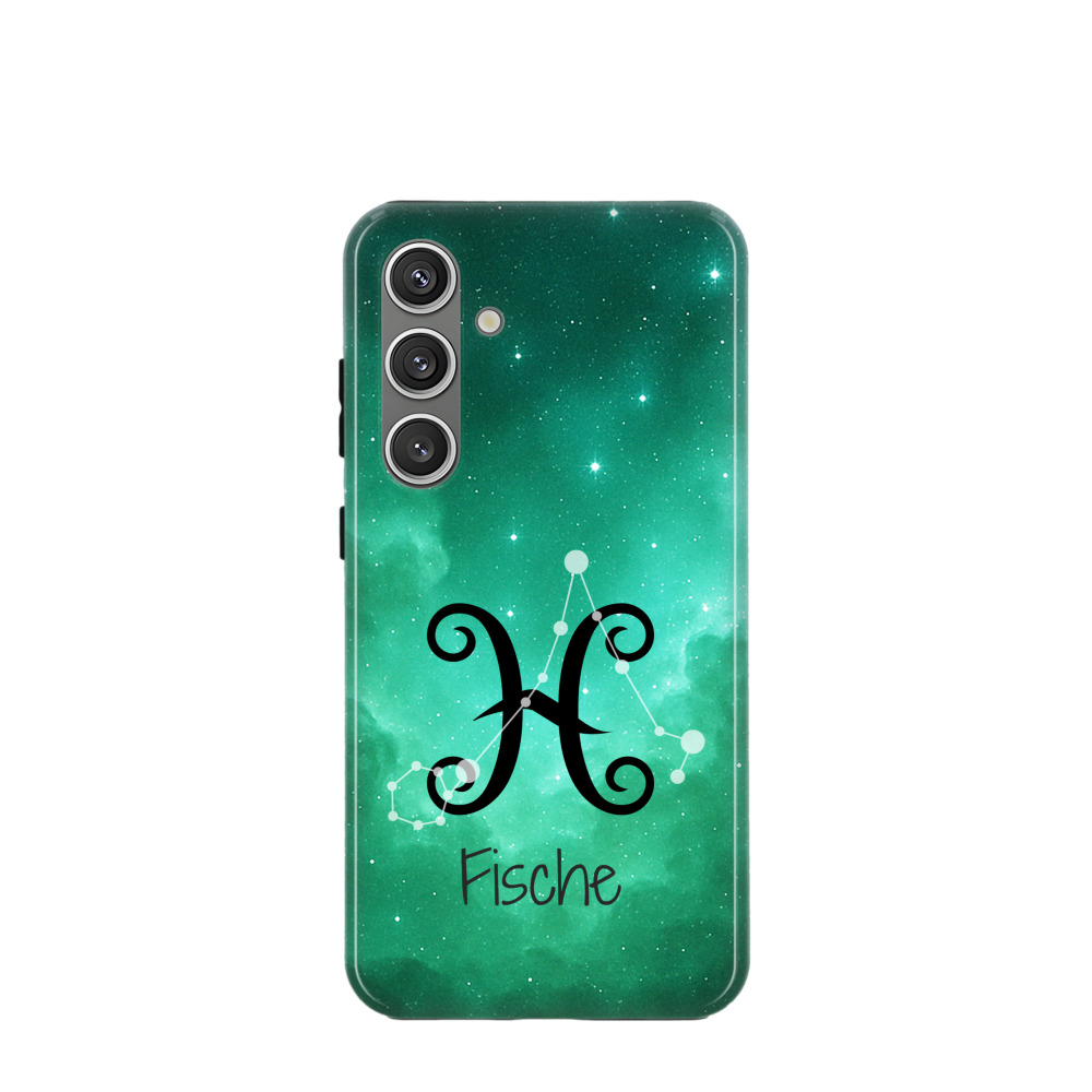 Samsung Galaxy S24 Hybrid (Kunststoff / Gummi) Hülle Fische 2 - Grün