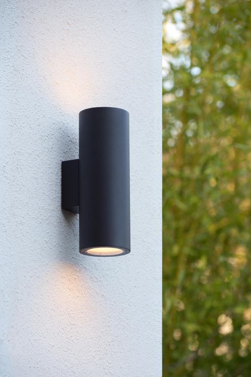 Lucide Volantis 2 wandlamp buiten IP54 zwart