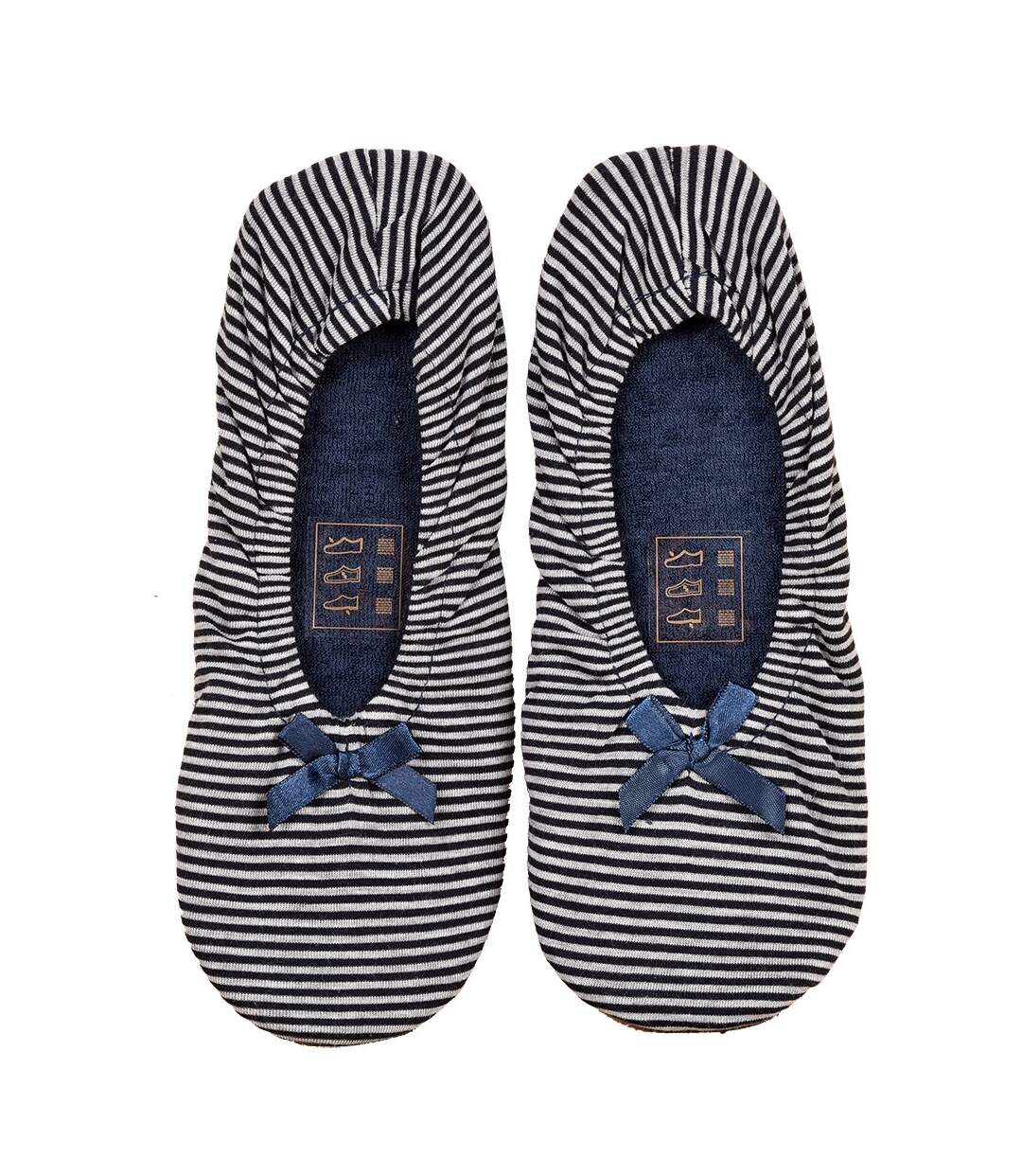 Pantoufles femme INFINITIF Chaussons ballerines Ballerine Rayures Marines