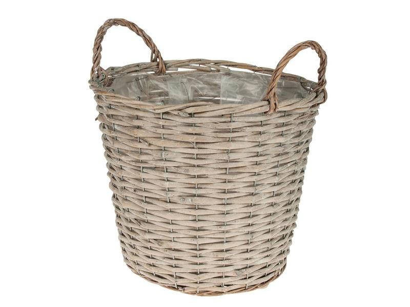 Opiflor Weidenkorb Hessen, 27 cm Grau Natürliches Pflanzengefäss