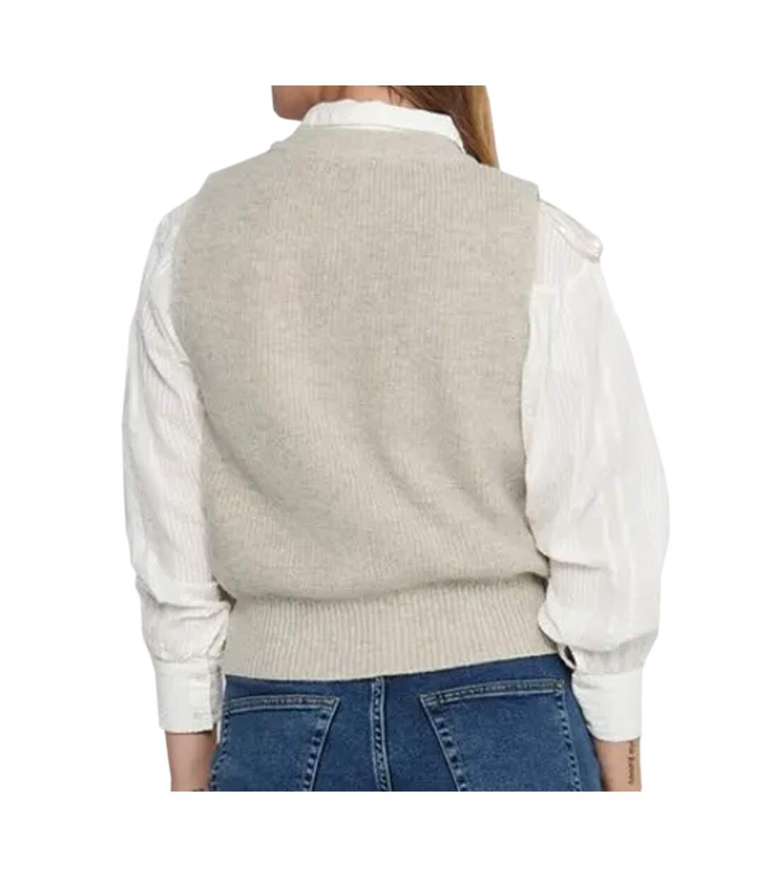 Pull sans manches beige femme Only Paris