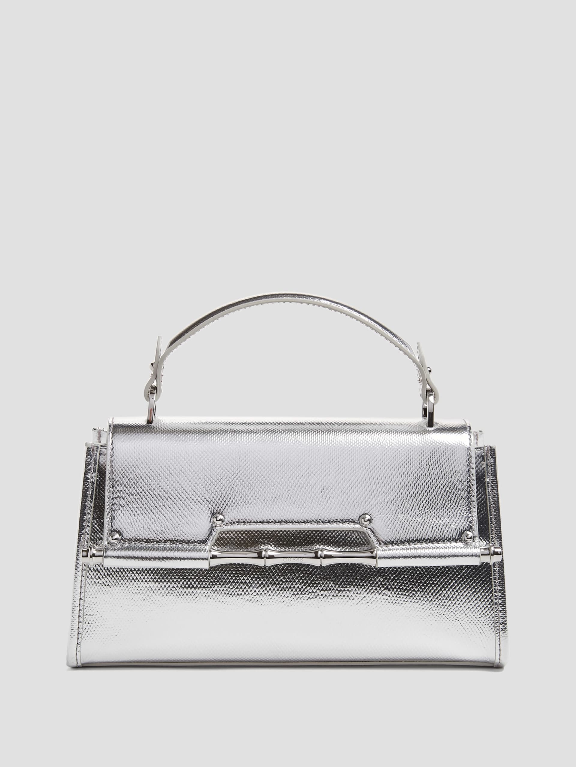 Bolsa de mão Iris em couro metálico