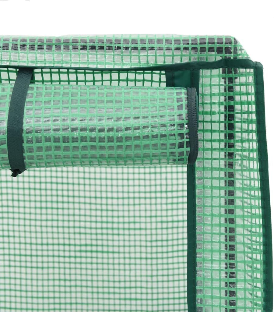 vidaXL Hochbeet mit Gewächshaus-Aufsatz, Pflanzbeet mit Eisenrohr-Rahmen, Gemüsebeet für Garten Terrasse Balkon, Pflanzkasten Frühbeet, Rattan-Optik