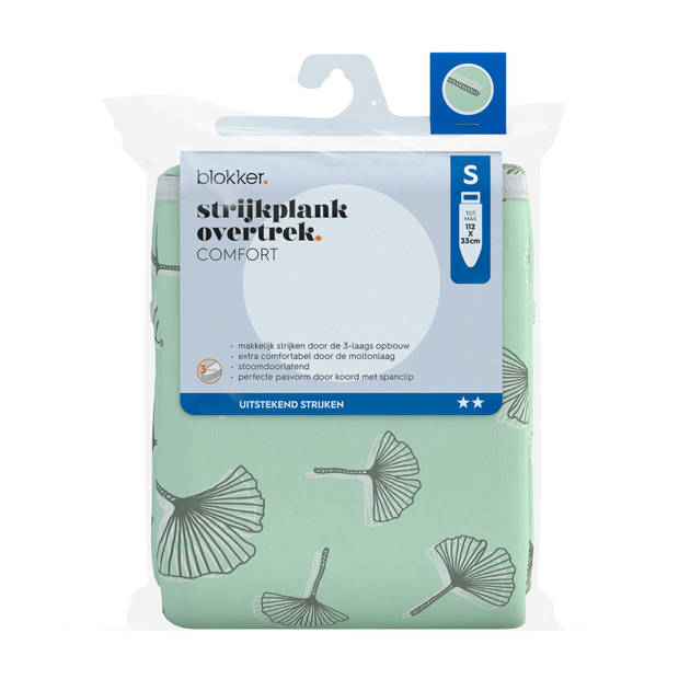 Blokker Strijkplankhoes Comfort - S - 112x33 cm - Gingko