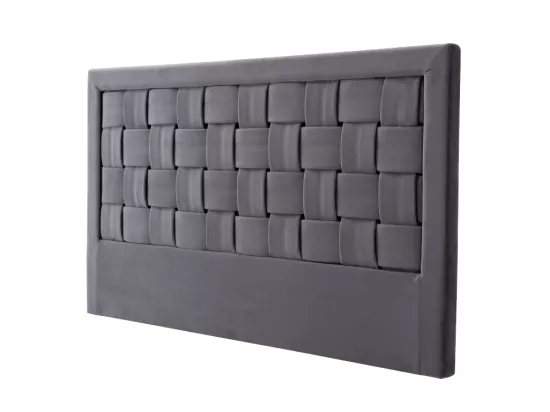 Tête de lit JENNA - 160 cm - Velours - Gris foncé