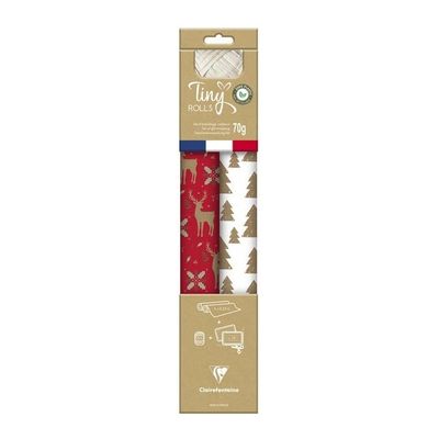 Clairefontaine - Set d'emballage cadeaux rouge/blanc - Tiny Rolls