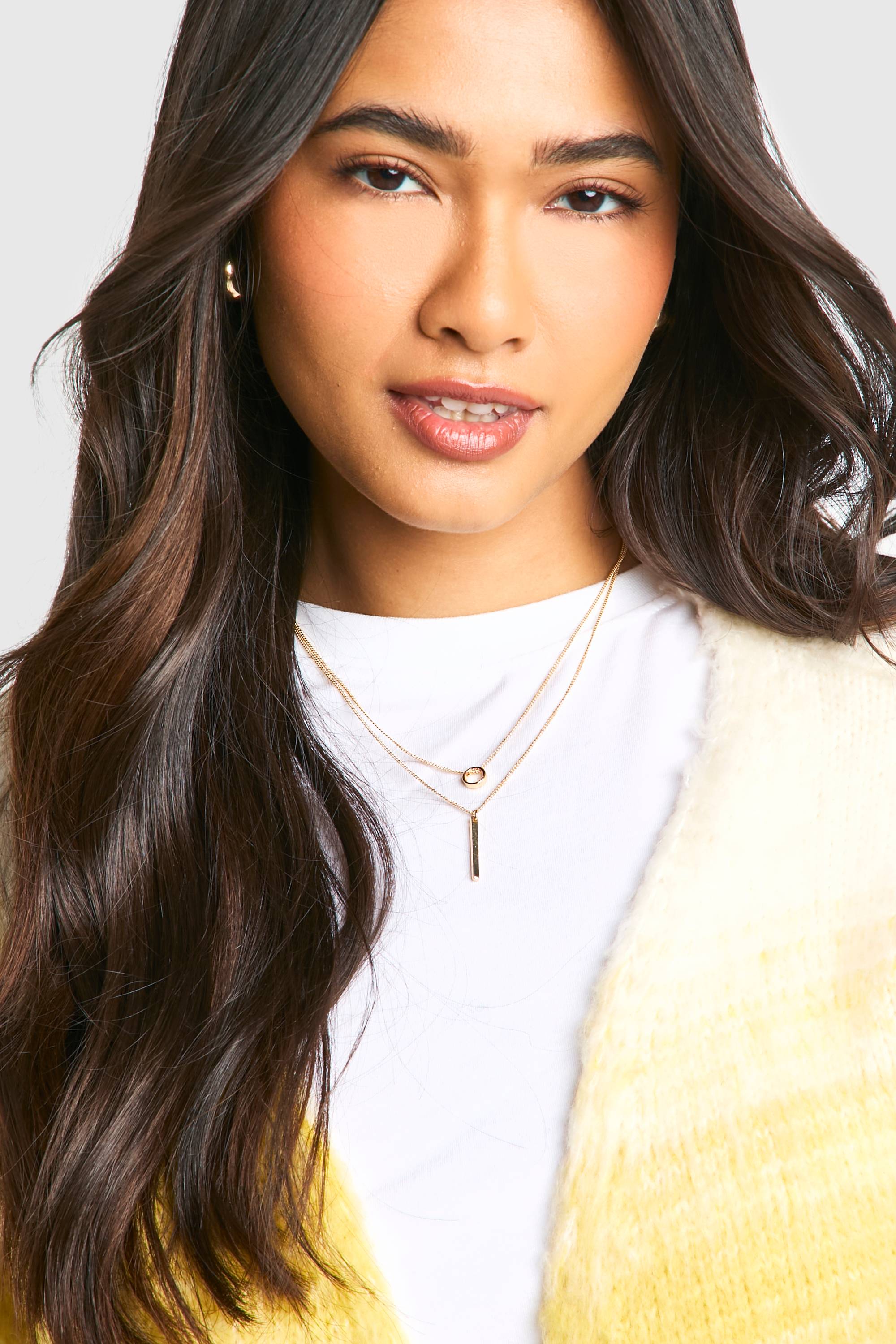 boohoo Collier superposé simple Cercle & Barre