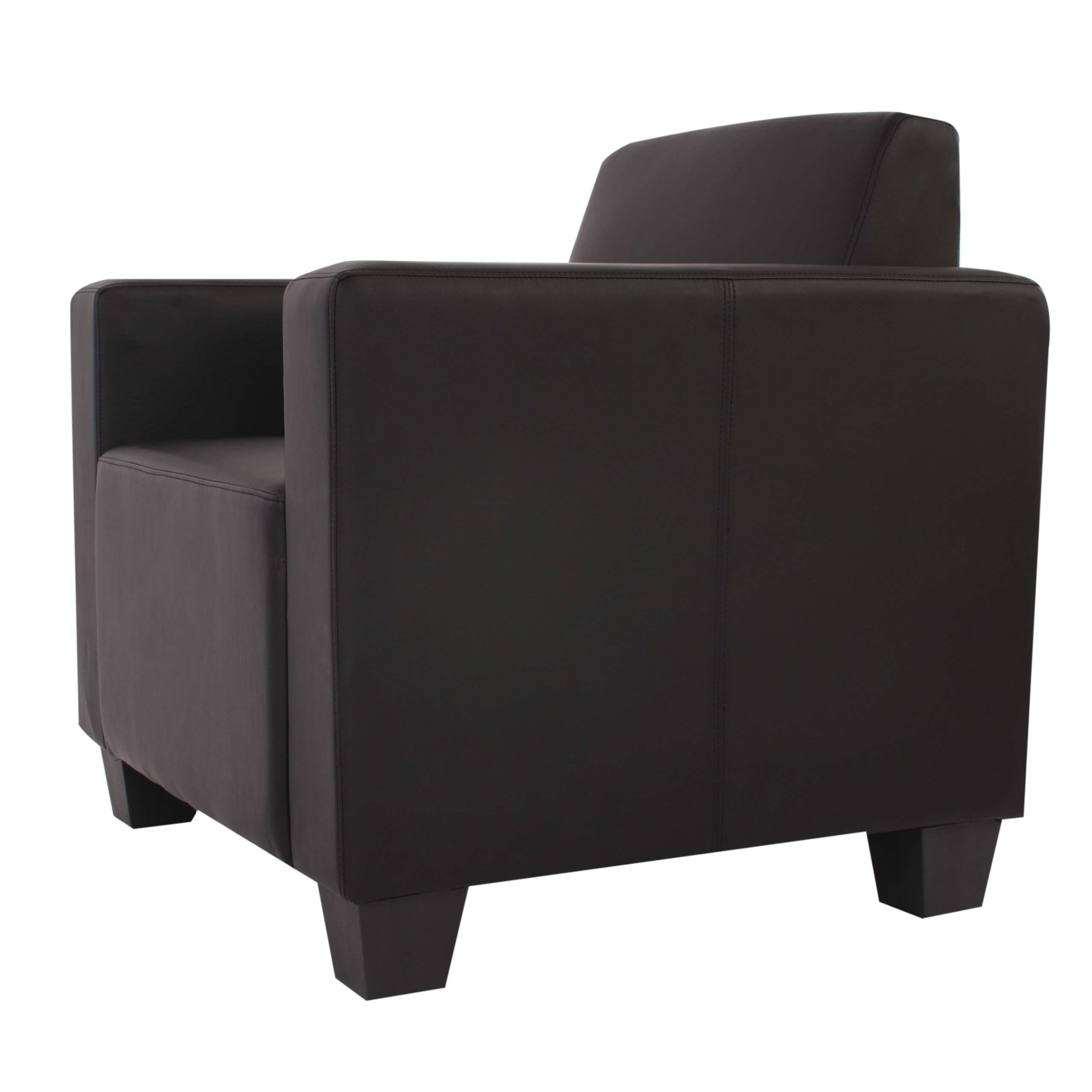 Modular Sessel Loungesessel mit Ottomane Moncalieri, Kunstleder ~ schwarz