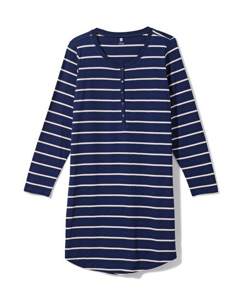 chemise de nuit femme rayée bleu foncé