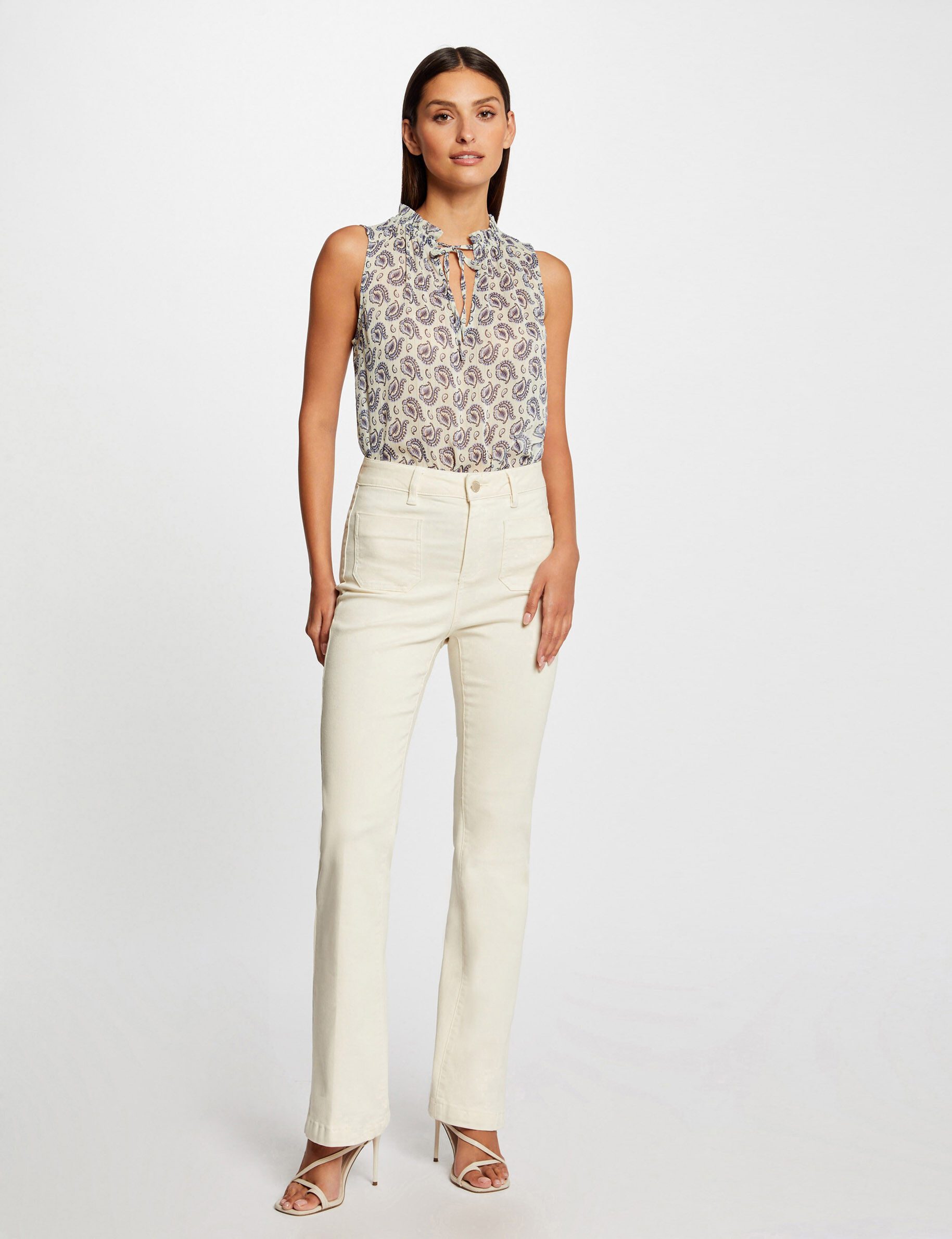 Blouse sans manches imprimé végétal multico femme - multico