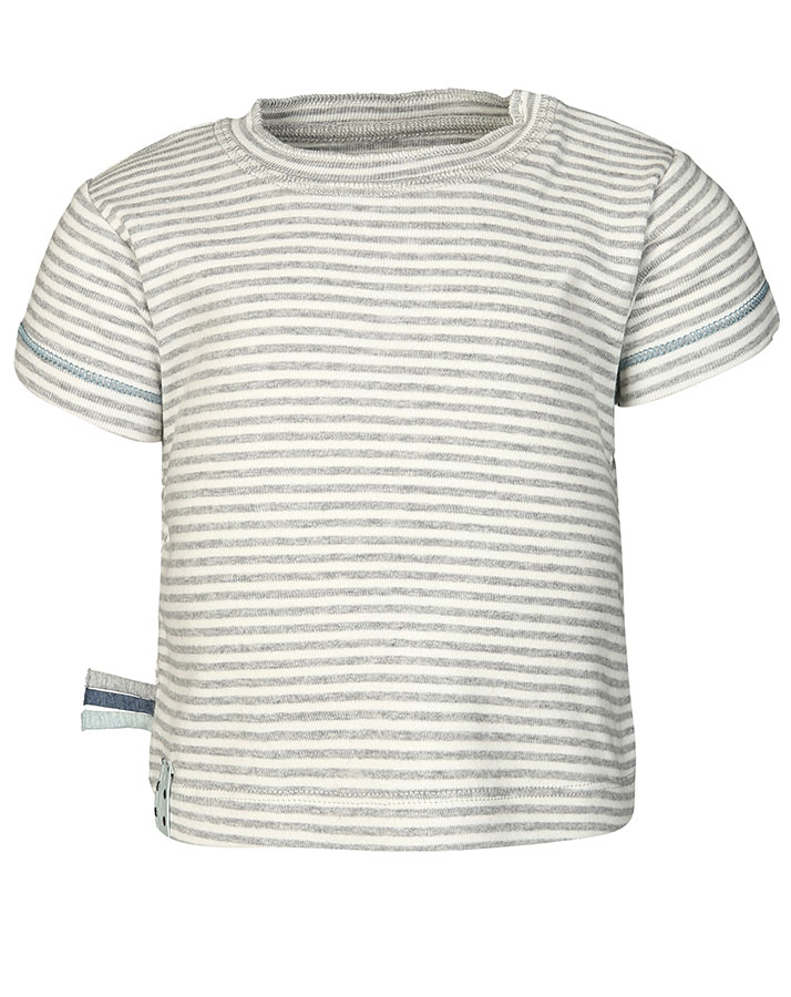 T-Shirt DAMLA gestreift in grau melange