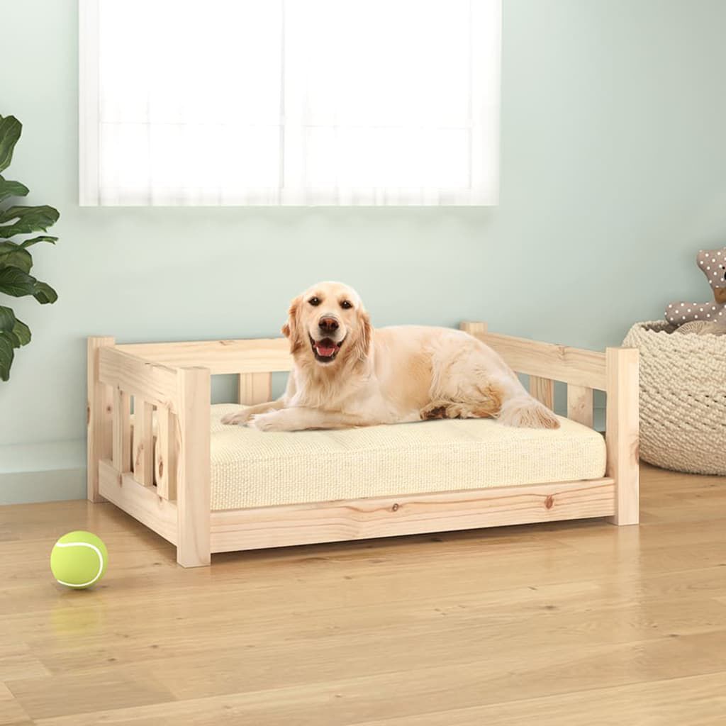 vidaXL Hondenbed, 75,5x55,5x28 cm, massief grenenhout