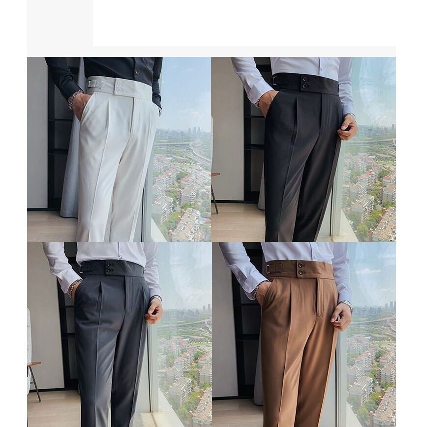 GRAYCIOUS - Hoge taille, effen, taps toelopende pantalon