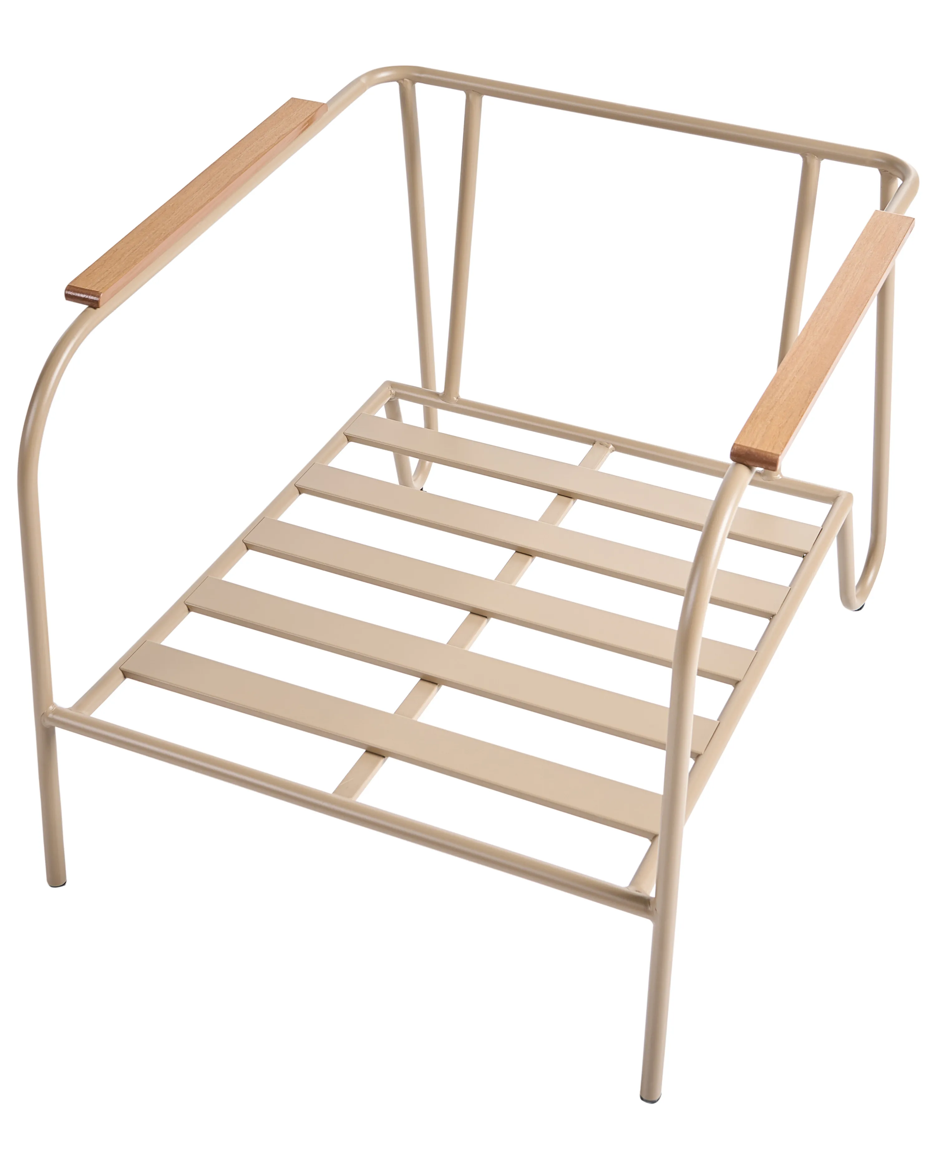 Set van 2 tuinstoelen NIMIS met ottomaan Lichtbeige