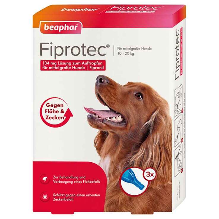 Fiprotec 134 mg Lösung z.Auftr.für mittelgröße Hunde, 3X1.34 ml