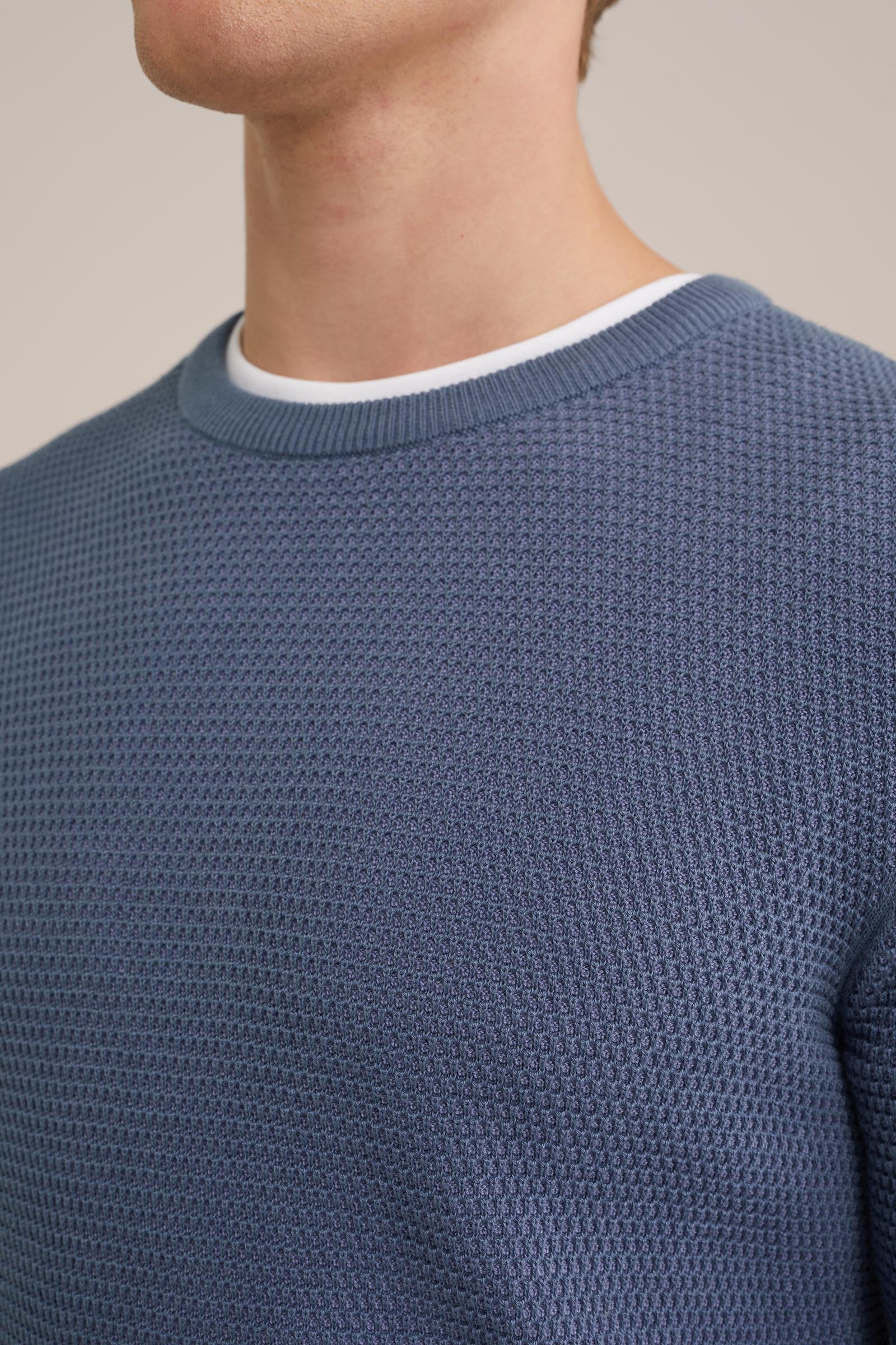 trui met structuur WE Fashion Blauw
