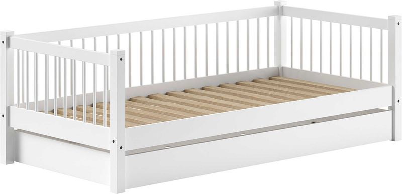 Kajuitbed - Forrest - 90 x 200 cm - Beukenhout - Wit - Met Rolbed