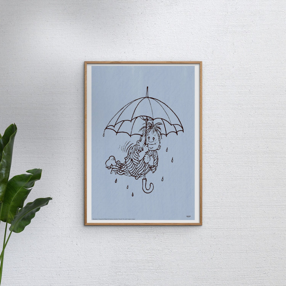 Køb Poster & Frame Astrid Lindgren - Umbrella - Karlsson On The Roof