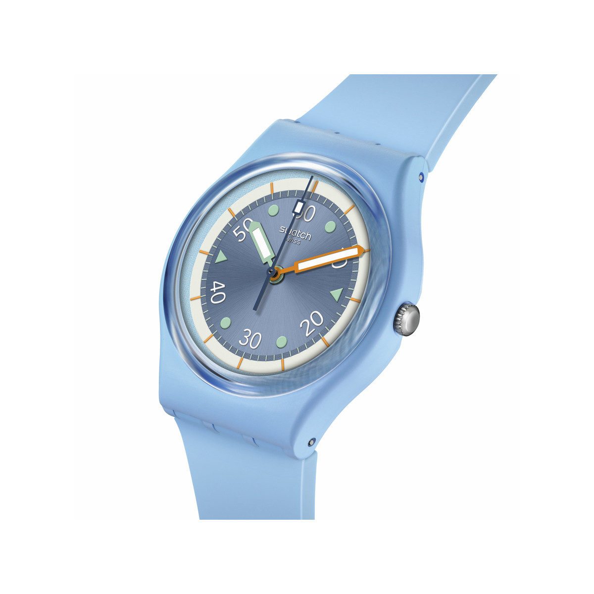 Montre SWATCH Gent bioceramic Frozen waterfall homme bracelet silicone bleu
