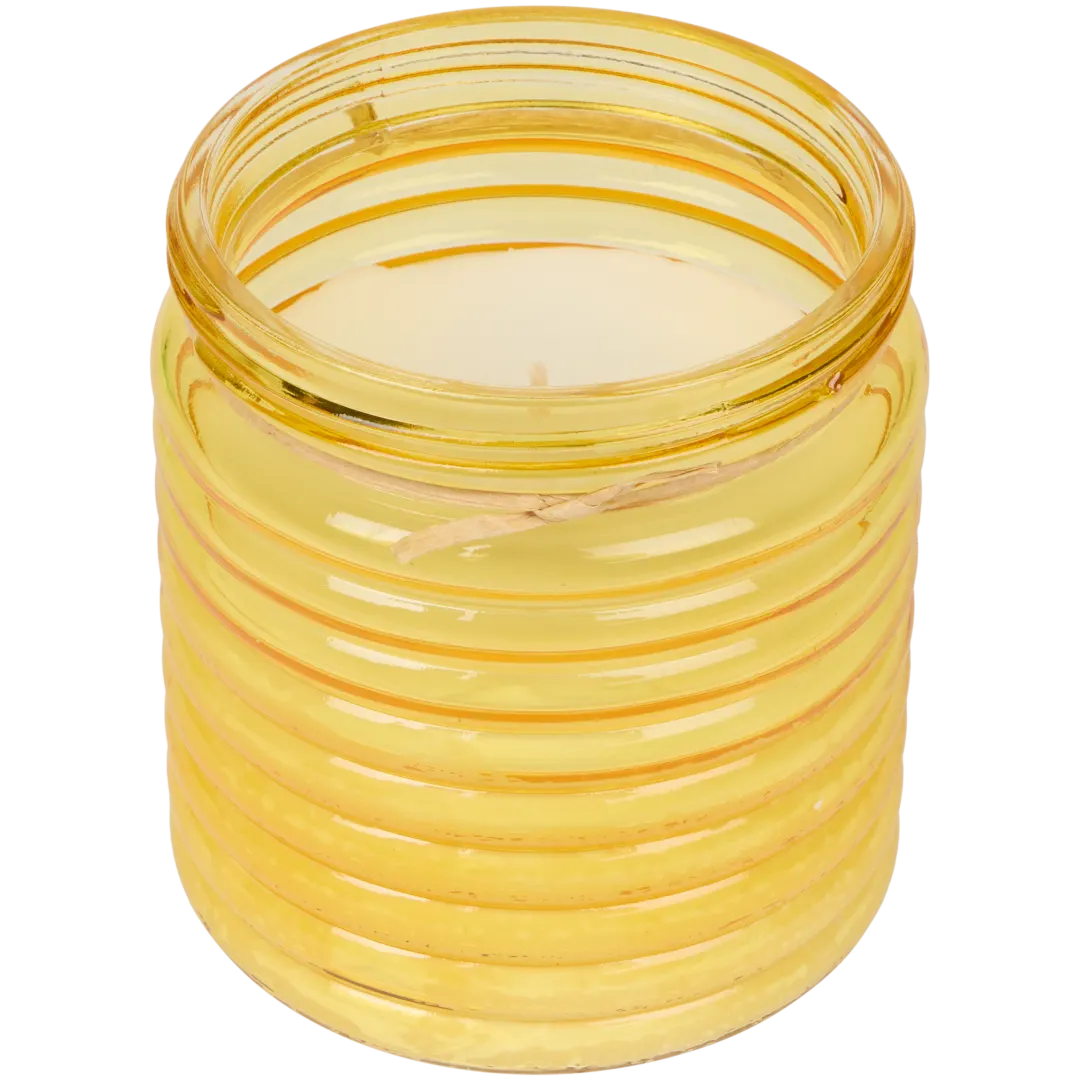 Bougie à la citronnelle dans pot en verre