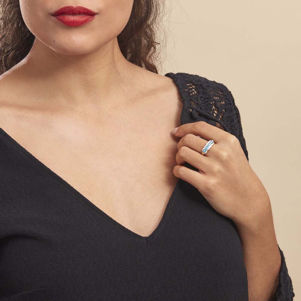 Bague Margaux Or Blanc Topaze Et Diamant
