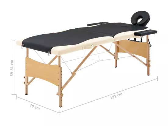 Table de massage pliable bois beige 191 x 70 x 59 cm 02_0001814