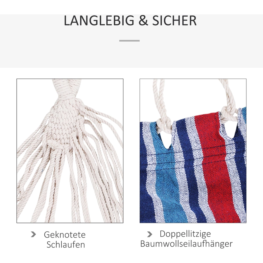 Outsunny Mehrpersonen Hängematte blau-rot