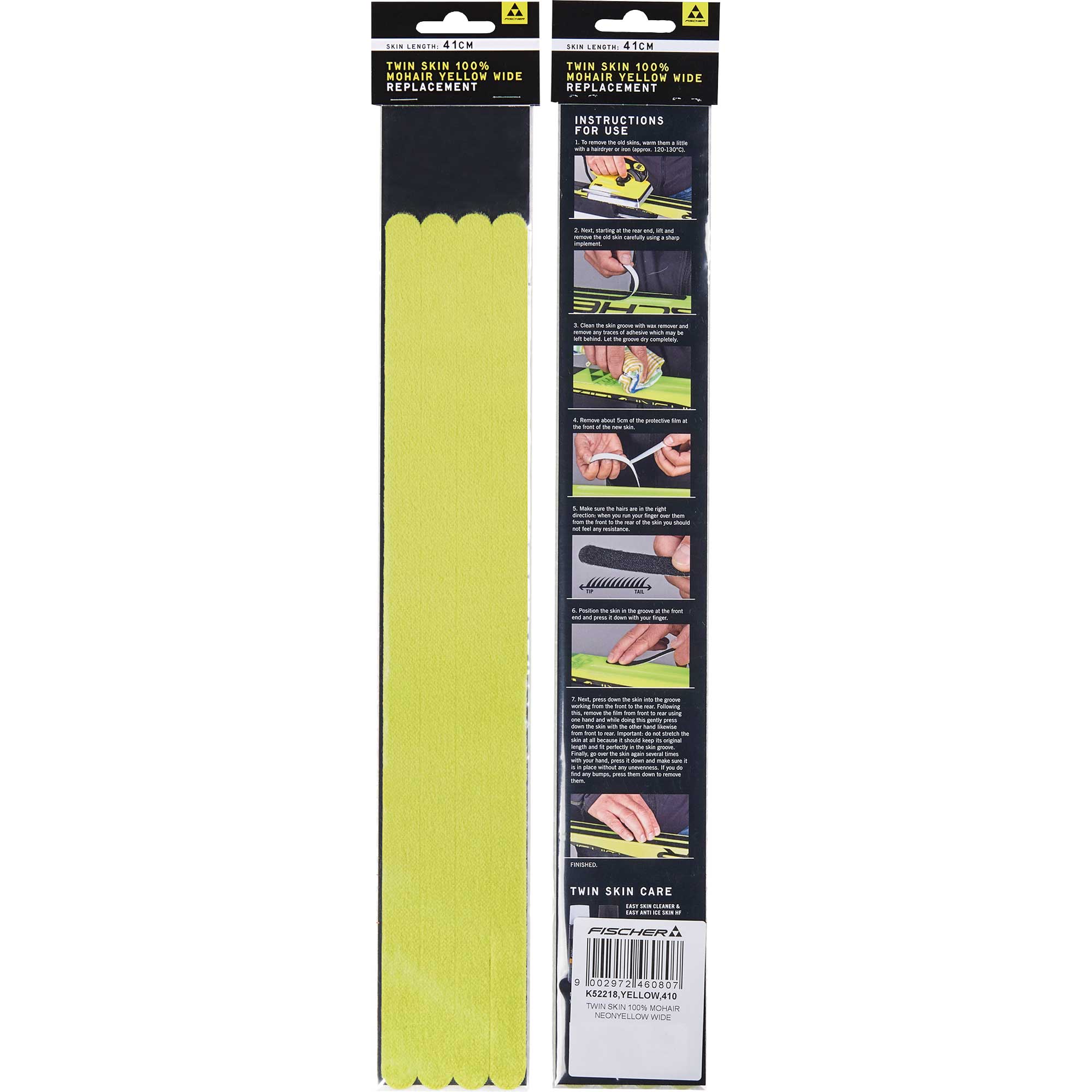 Fischer Twin Skin Yellow 100% Mohair Wide Ersatzfelle