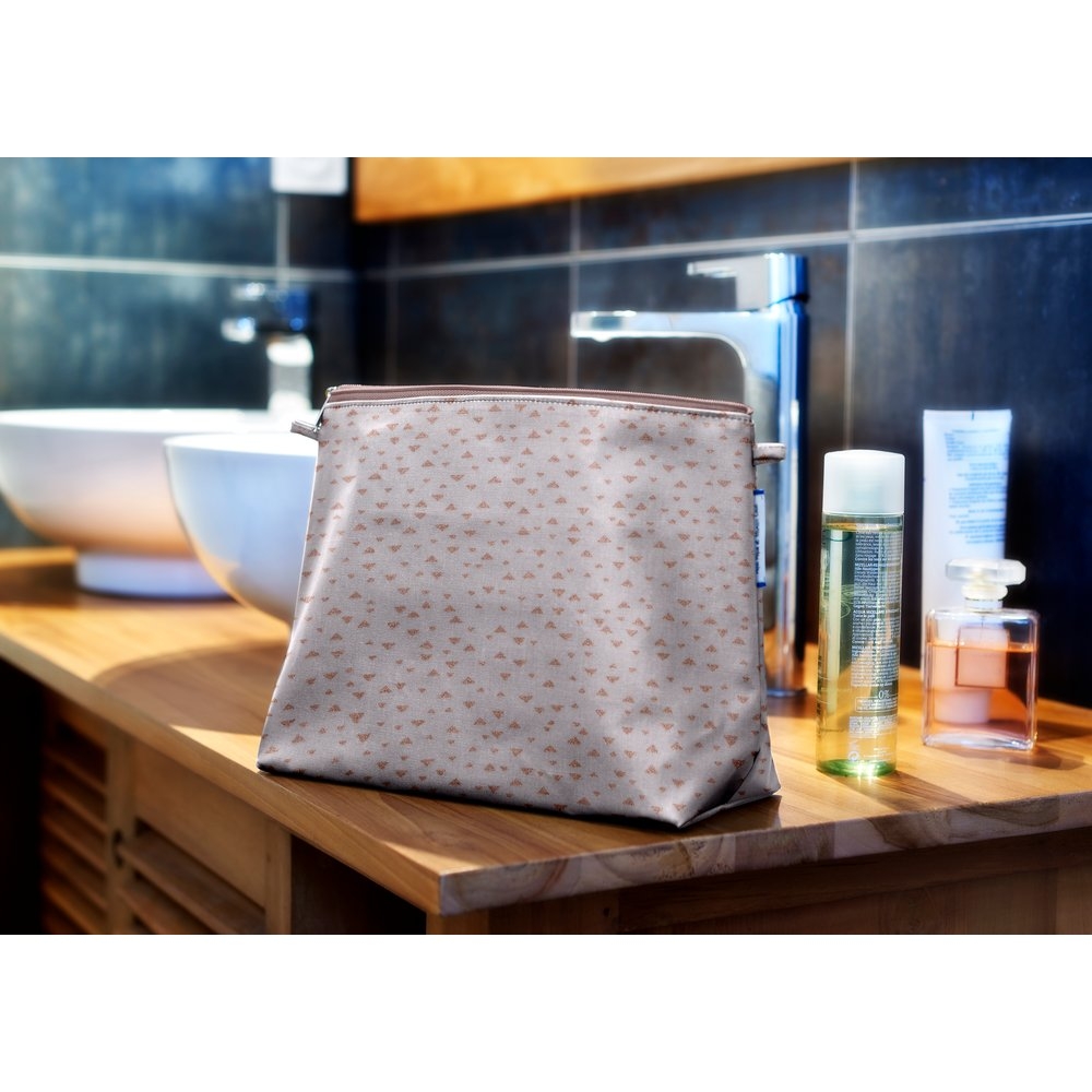 Trousse De Toilette Triangle Cuivré Gris