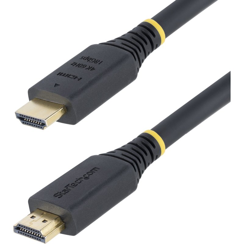 StarTech.com Câble HDMI Haut Débit de 5m Certifié Premium, 4K 60Hz/1440p 144Hz, HDR10/HDCP 2.2/ARC, 18Gbps, Cordon HDMI 2.0 UHD pour TV/Moniteur/Affichage, Gaine TPE