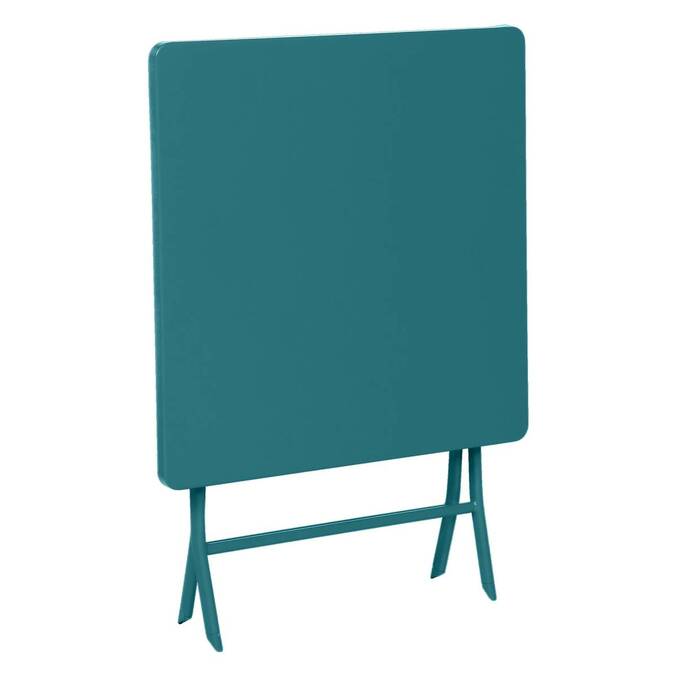 Table de jardin pliante carrée GREENSBORO Bleu canard
