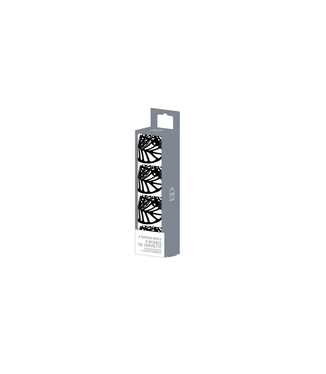 Paris Prix - Lot De 4 Ronds De Serviette black Forest 11cm Noir