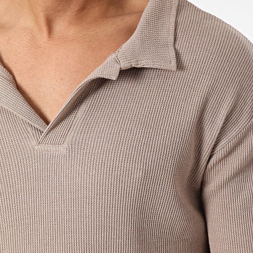 Ensemble Polo Manches Longues Et Pantalon Jogging Beige