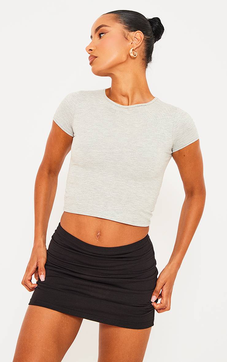 Noir Short Moulant Basique En Coton Doux