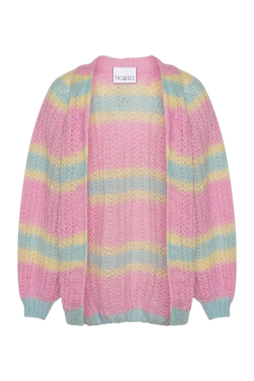 Noella Vera Knit Cardigan pink light blue yellow pastel