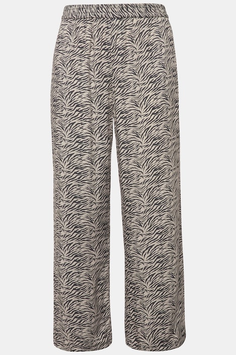 Hose mit geradem Bein, Zebradruck, Elastikbund