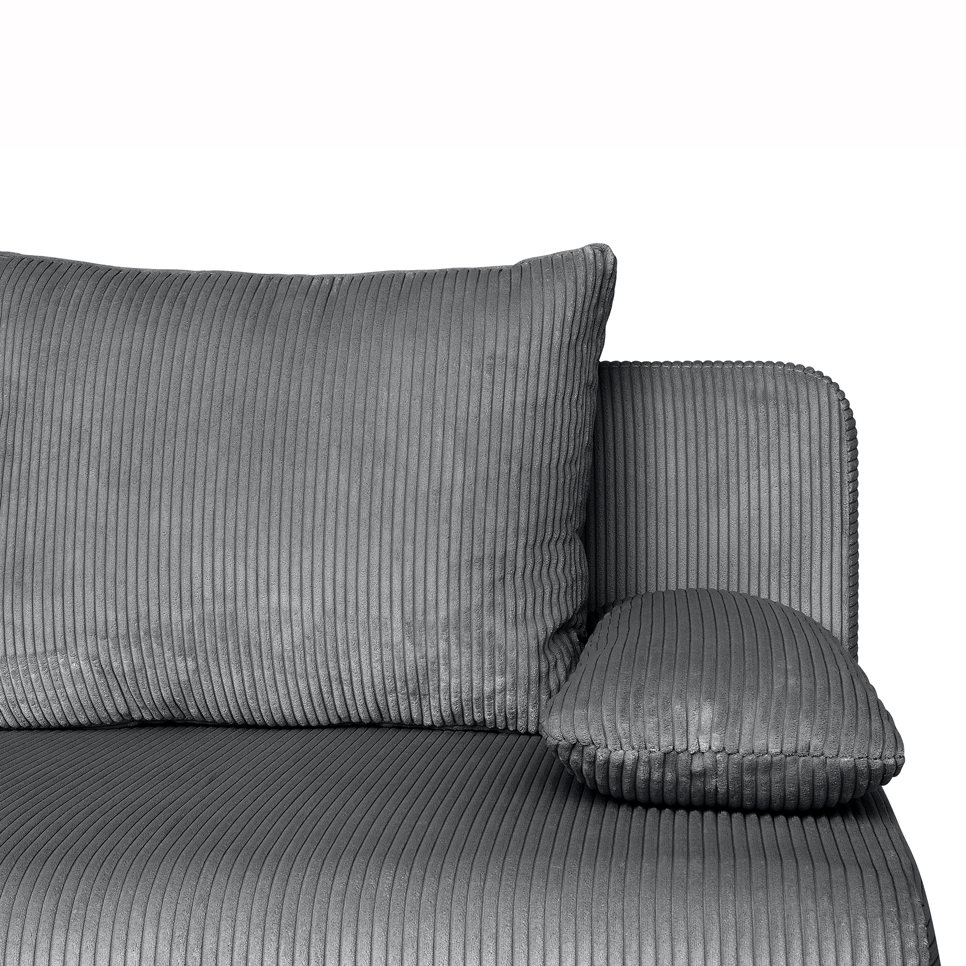 Schlafsofa - dunkelgrau - inklusive Kissen - Cordbezug